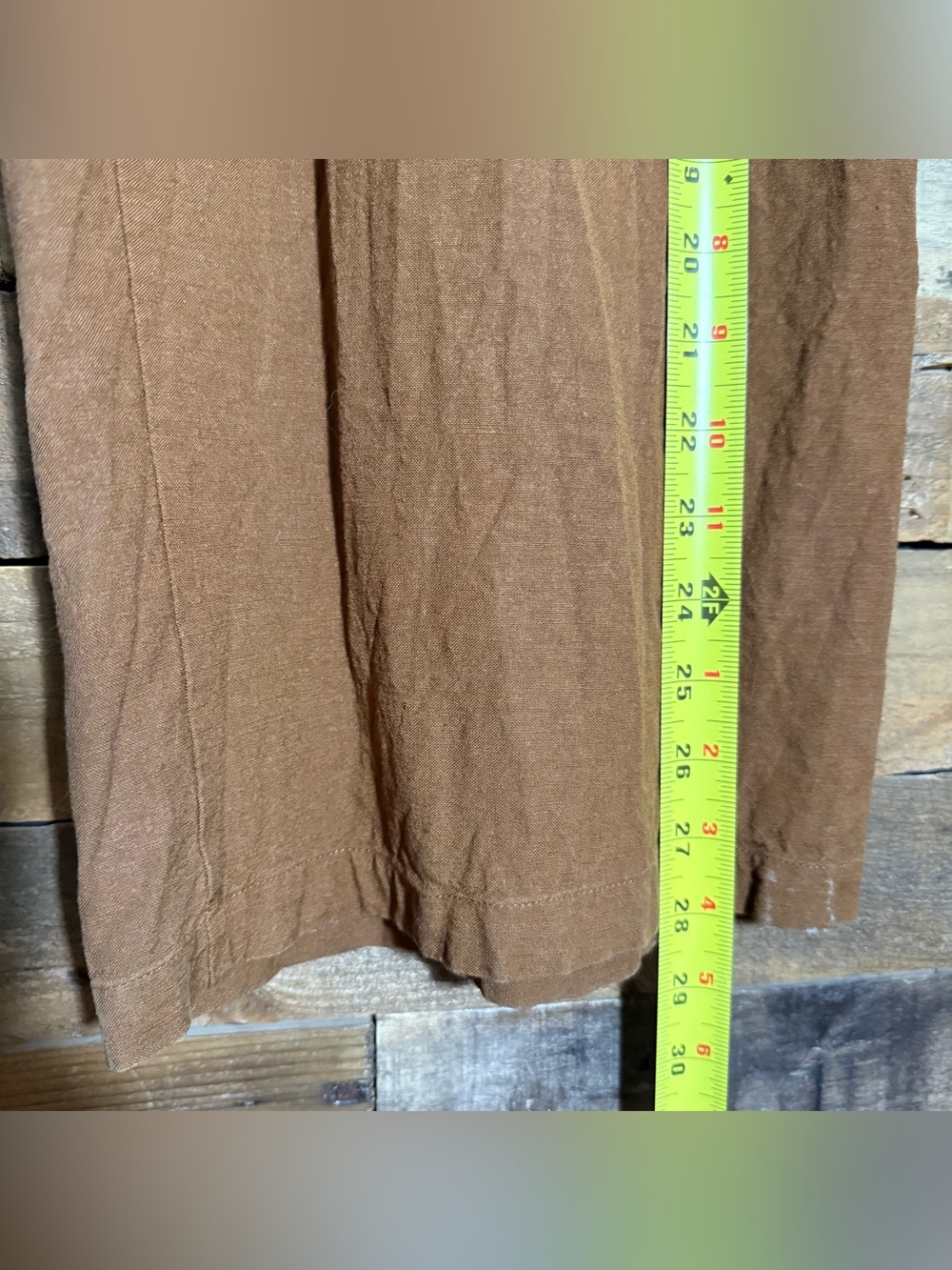 Lioness Women's La Quinta Pant, Cognac, Brown, Large, Linen Blend - Picture 8 of 9